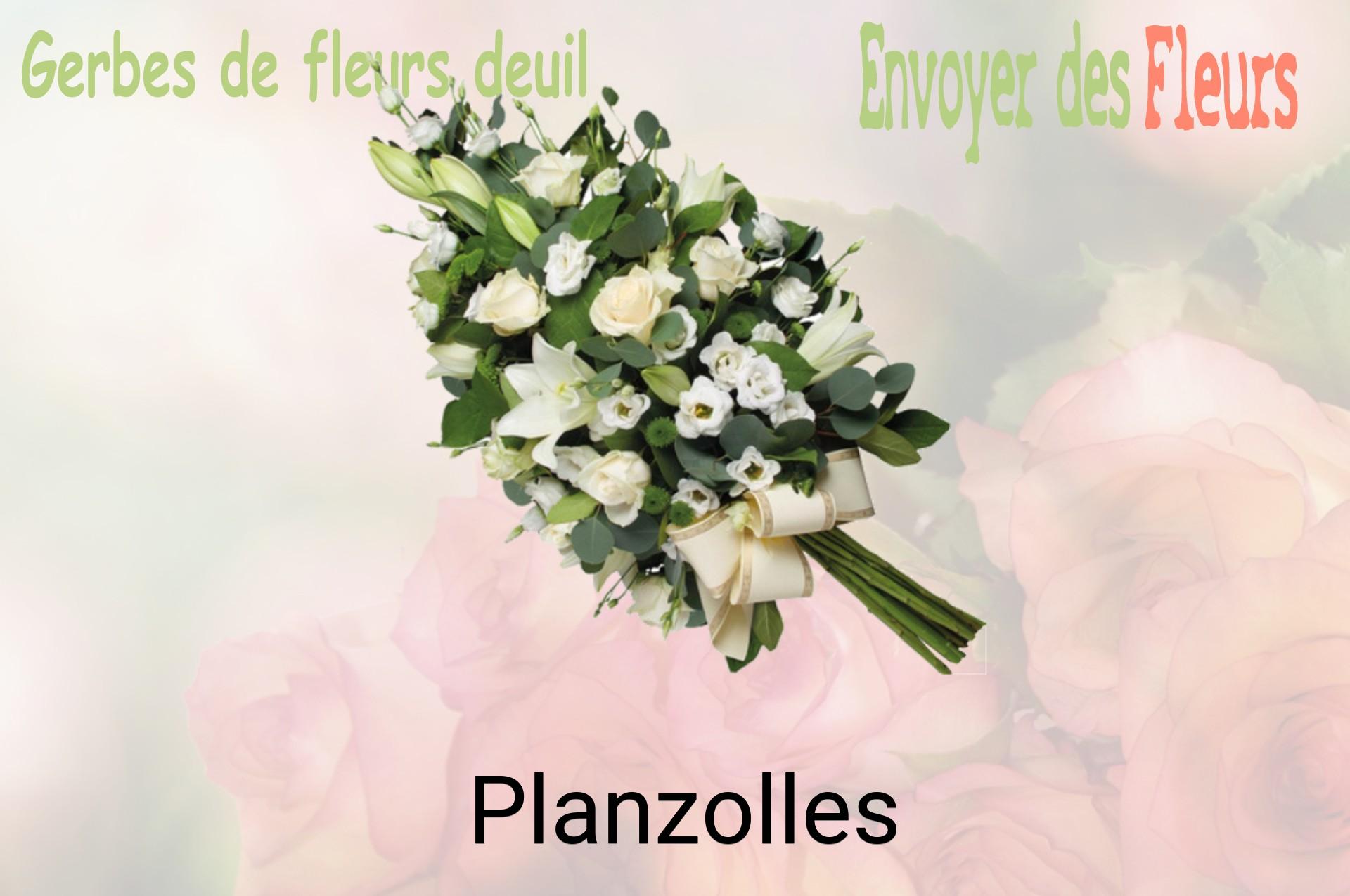 Gerbe de fleurs de deuil livrée à Planzolles